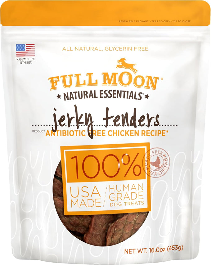 Full Moon Chicken Jerky Tenders, 26 oz, Human Grade, All Natural Dog Treats Made in USA