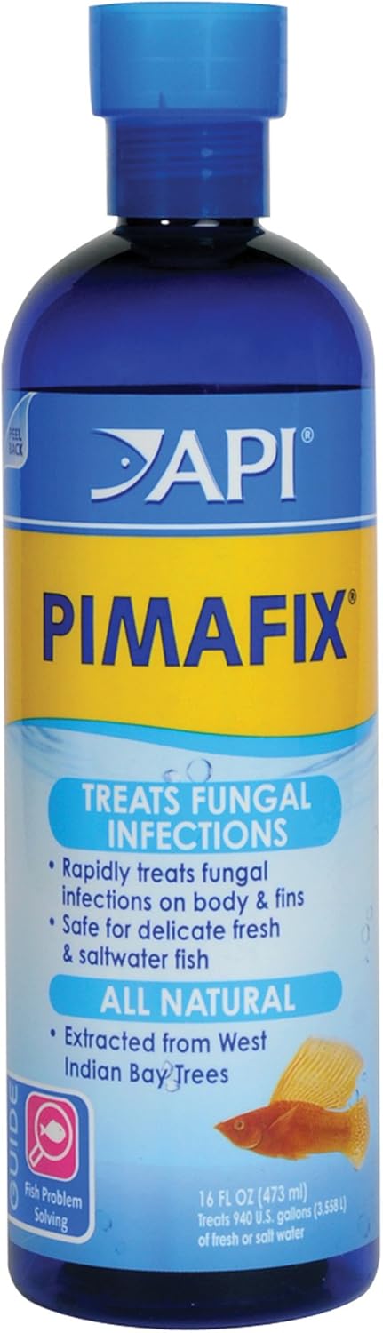 API PIMAFIX antifungal remedy for freshwater and saltwater fish aquariums, 16-ounce bottle, natural West Indian Bay Tree extract