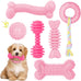 6 pack cute pink small dog toys for puppies, upgraded soft durable chew toys for small dogs