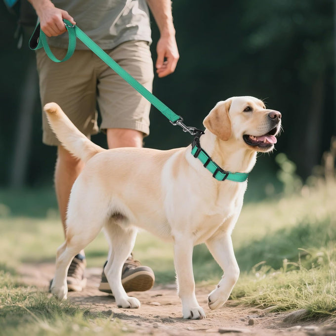 Joytale Reflective Dog Collar with Soft Neoprene Padded, Metal D-Ring, Adjustable for Large Dogs in Teal