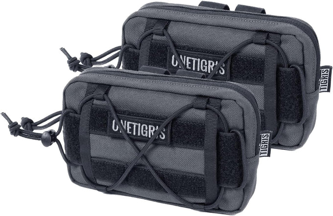 onetigris edc horizontal molle pouch for tool treat med - 500d nylon - tactical black coyote brown