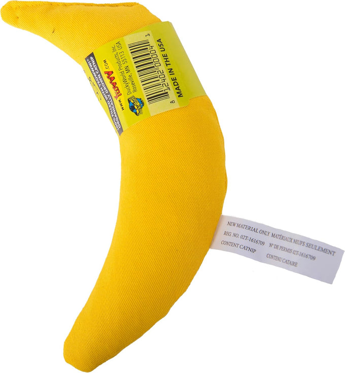 Handmade 100% Organic Yellow Yeowww! Catnip Banana Toy