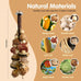 natural apple wood parrot chew toy multi-functional cage hanging foraging toy for small medium birds