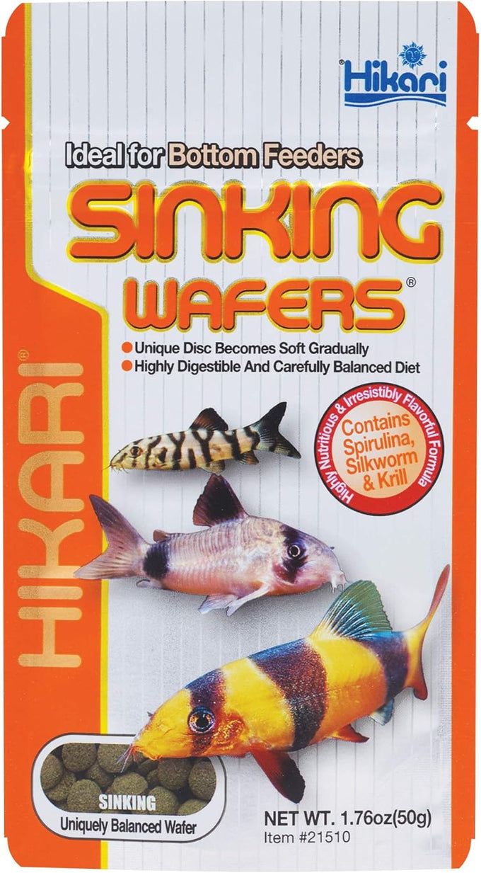 Hikari sinking wafers for corydoras catfish and loaches, 1.76-ounce, vegetable matter, spirulina, silkworm, krill