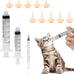pet feeding syringe with silicone nipple 5ml and 10ml syringes for newborn kittens puppies and small animals