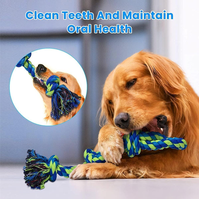 Feeko heavy duty dog rope toys 2 pack for large breed aggressive chewers, indestructible teeth cleaning tug of war toy