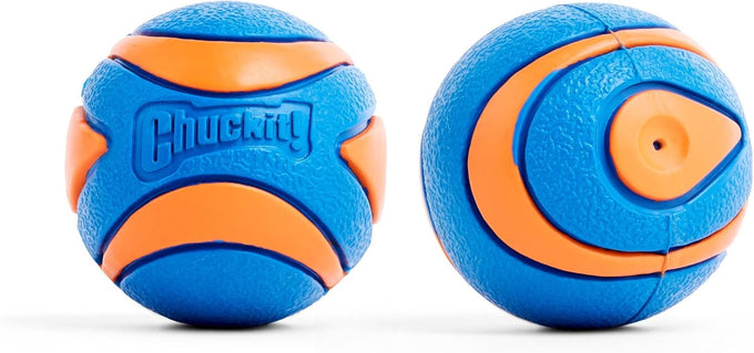 Chuckit! Ultra Squeaker Balls for Medium Dogs, Durable Rubber, Floating Water Pet Toys, Pack of 2, 2.5" Diameter