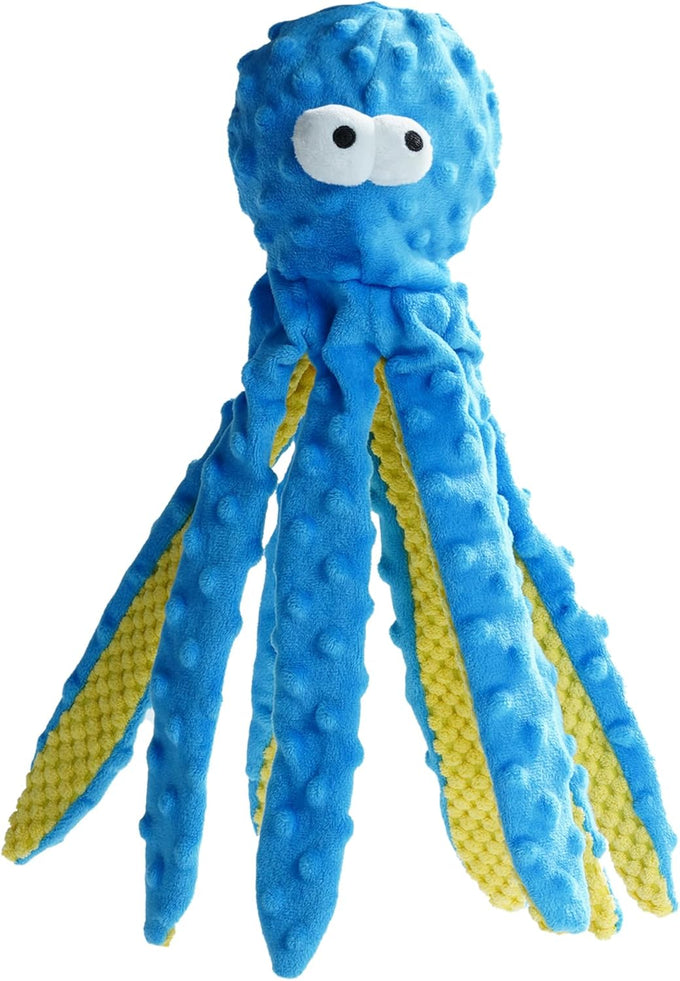 nocciola 4-pack crinkle squeaky dog toys for aggressive chewers, durable plush rope tug toy for small medium large breeds