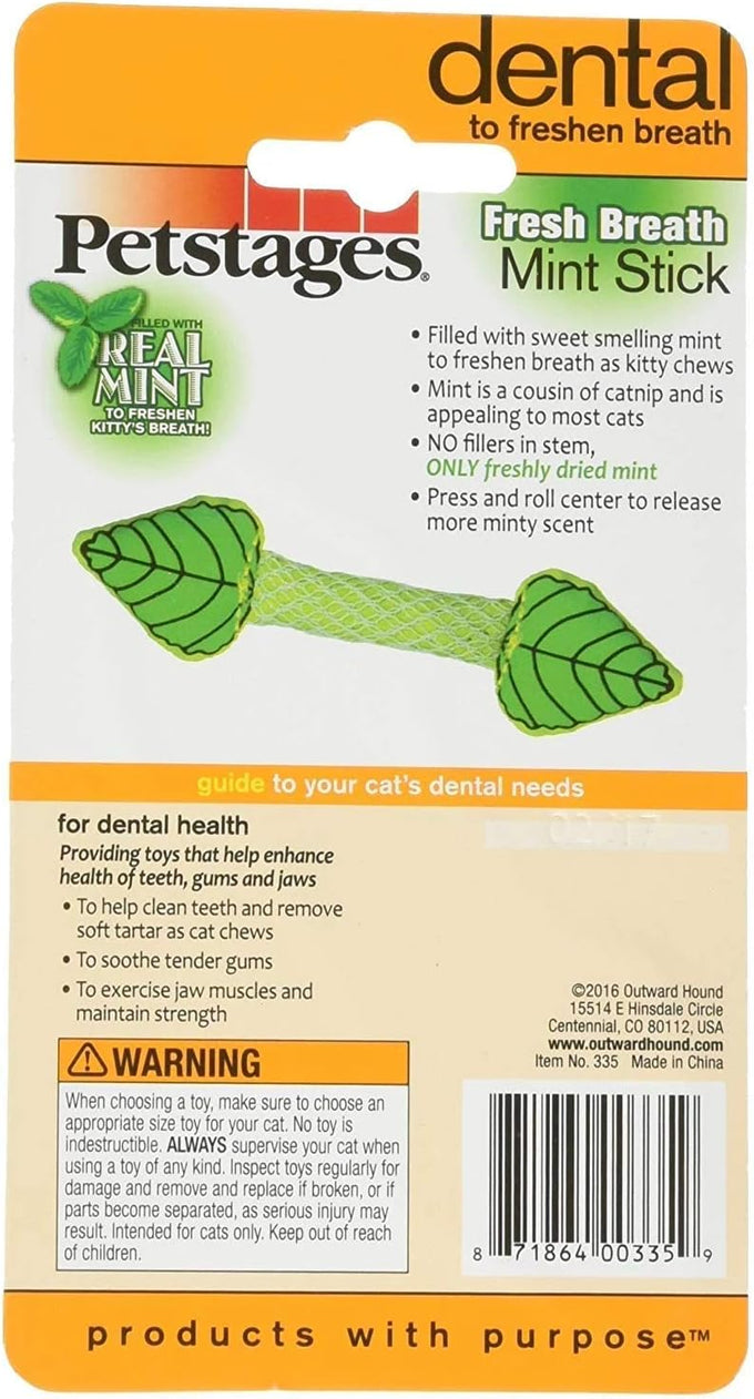 Petstages Fresh Breath Mint Stick Cat Toy (Set of 3) - Durable, Chewing-Resistant, Catnip-Infused