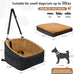 Neezukar dog car seat for small medium dogs, detachable and washable, up to 30lbs, black/brown