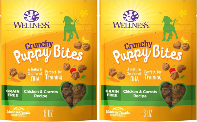 Wellness Soft Puppy Bites Dog Training Treats, Lamb and Salmon, Grain Free, 8 oz Bag