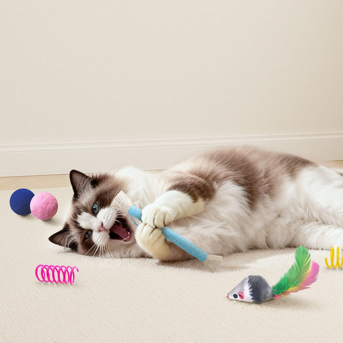 Whisker Delights 34-Pack Interactive Cat Toy Set for Indoor Cats and Kittens