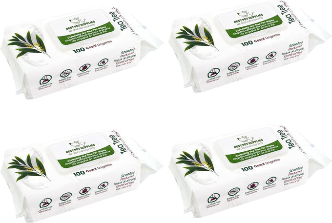 Large 8x9 Pet Wipes - Gentle Lavender Vitamin E Formula for Puppies and Cats - 100 Count