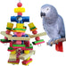 Parrot toys for African grey parrots, cockatoos, small macaws, 100% natural wooden chew toys and bird cage accessories