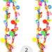 2-Pack Rainbow Bird Necklace Toy Chewing Accessory for Small Sized Birds, Cage Links, Climbing Chain