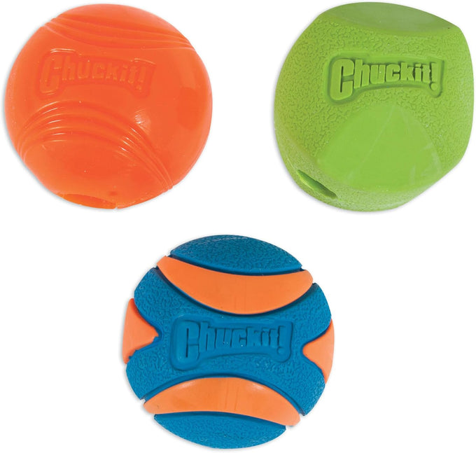 Chuckit! Interactive Dog Toys, High-Bounce Fetch Ball, Ultra and Rugged Balls, Size Medium, 2.5-inch Diameter, Set of 3
