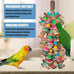 18inch multicolored wooden blocks parrot cage bite toy for macaws conures african greys