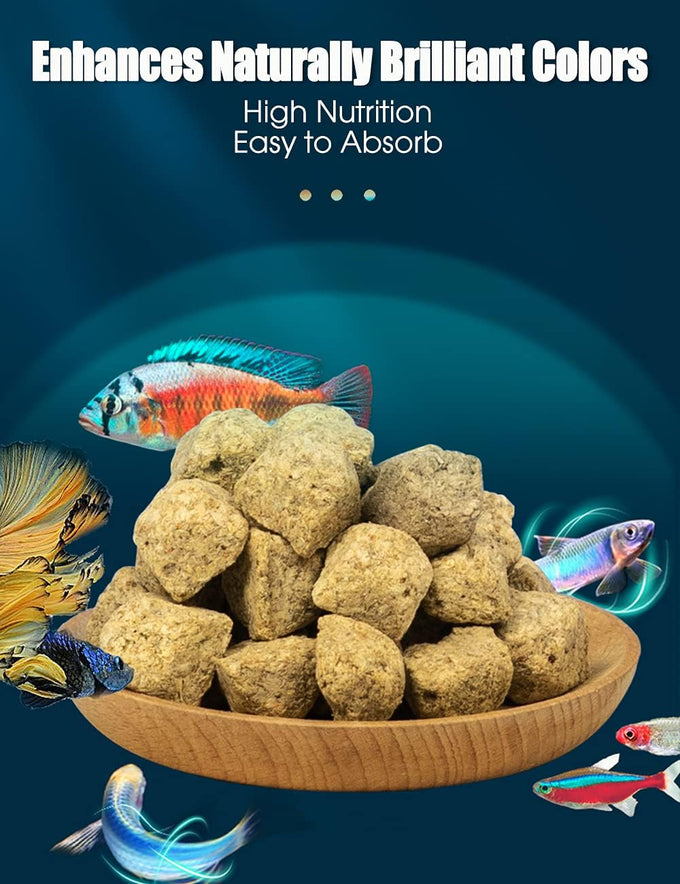 Brine Shrimp Cubes All Natural Freeze Dried Tropical Fish Food for Small to Medium Saltwater & Freshwater Fish