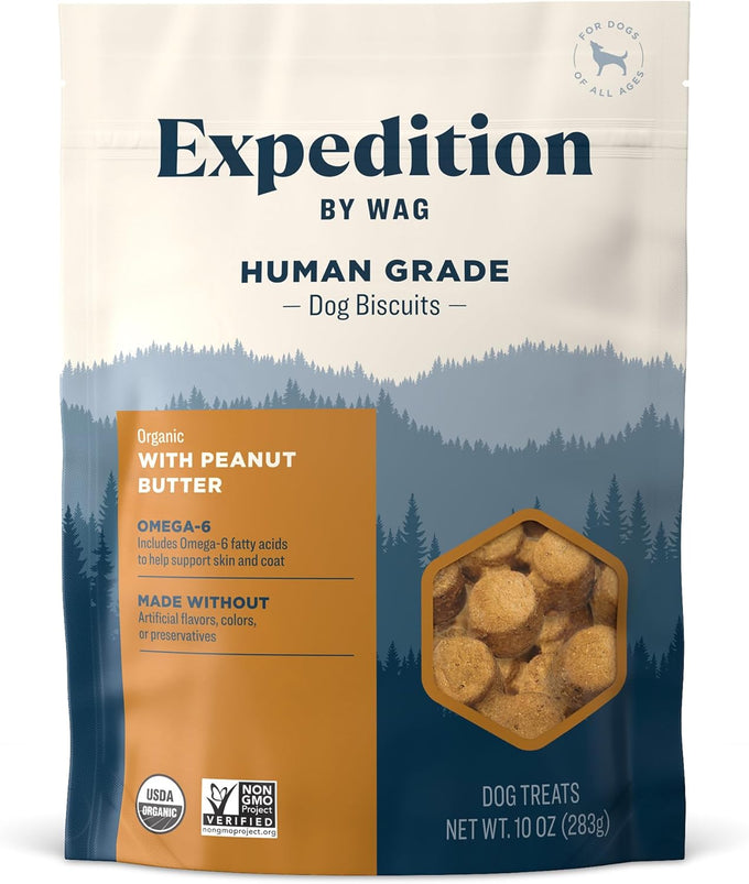 Amazon Brand Wag Expedition Human Grade Organic Pumpkin Chia Seed Dog Treats Non-GMO 10 oz Pack of 1