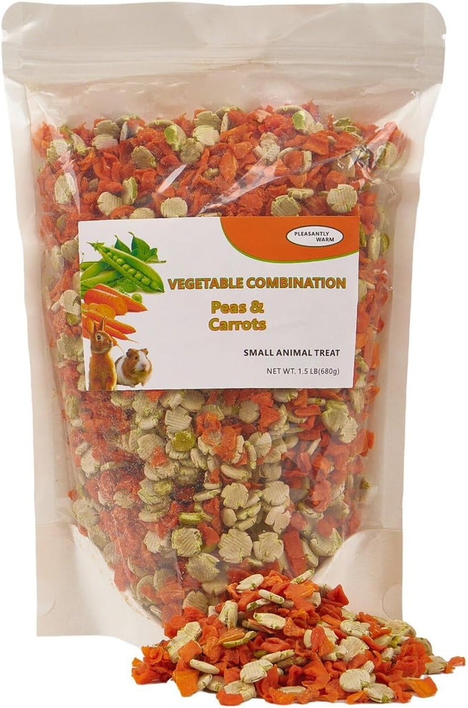 Carrot and Pea Flakes rabbit food, 100% natural, no additives, perfect snacks for herbivores, 1.5 lb