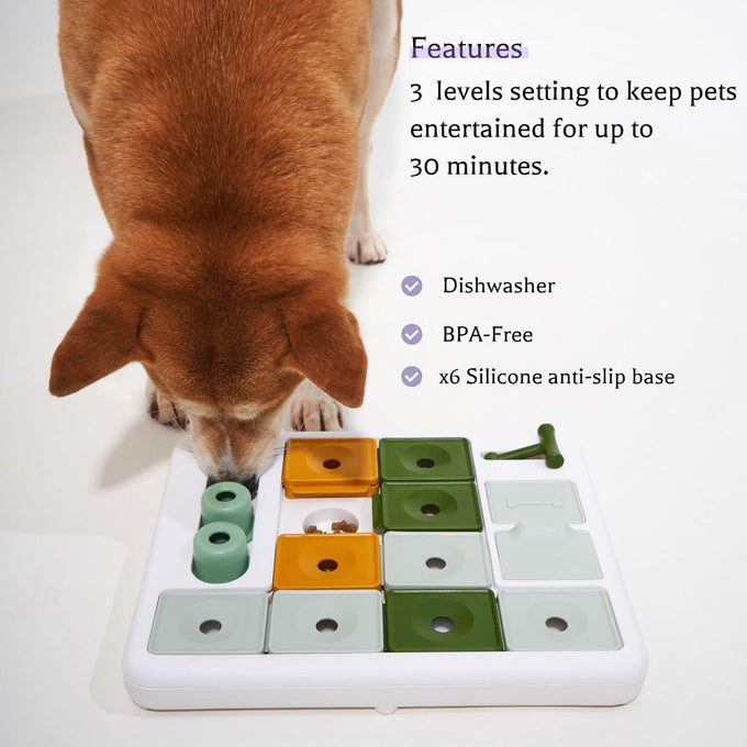 Barkwhiz dog puzzle toy with 3 levels, suitable for bored and smart dogs, treat puzzle for all breeds