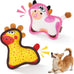 Giraffes & Cows Squeaky Dog Toys for Small and Medium Dogs Indoor Play, Durable, Interactive, Non-Shedding, Small Dog Toys