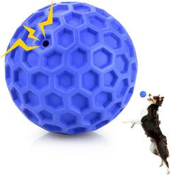 diissknic indestructible squeaky dog ball relieves anxiety, cleans teeth, interactive chew toy for aggressive chewers, large breed outdoor waterproof