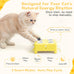 Cheese Box Interactive Cat Toy, 3-in-1 Whack a Mole Feather Toy for Indoor Cats, 4 Holes Kitten Toy, Yellow