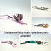 Realistic handcrafted 11 birds cat toy refills with bell, clips for wand attachments, indoor cat entertainment
