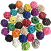 benvo 1.2 inch multi-colored rattan ball set, 32 pack, parrot, budgie, hamster, vase filler, craft