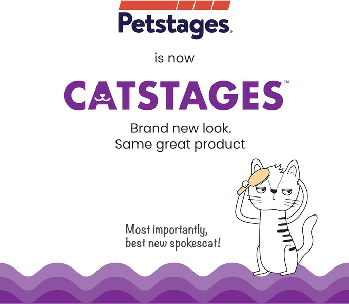 Catstages Chase Meowtain 4-Tier Interactive Cat Track Toy with 4 Spinning Balls, Non-Slip Base, Blue