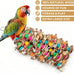 Natural multicolored wooden block parrot toys for large macaws cockatoos African grey and Amazon parrots, 19.7 inch, large size