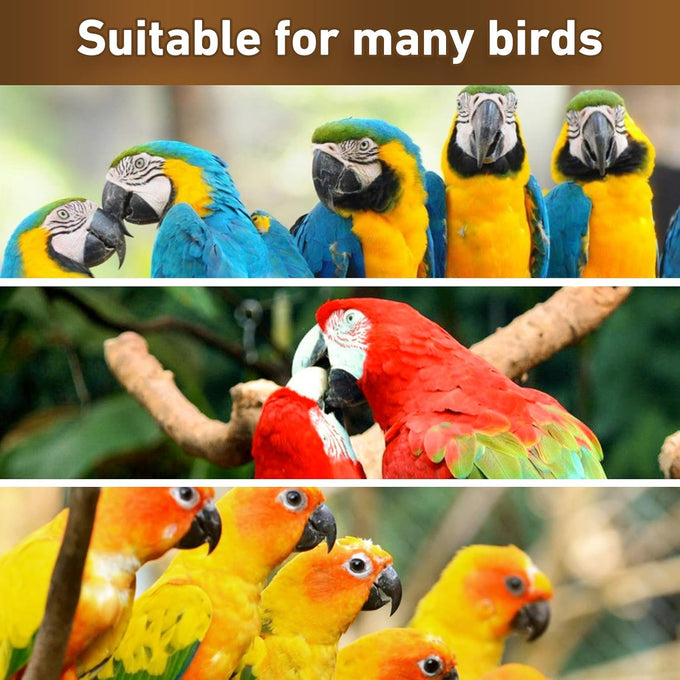 Myfamirea parrot toys for medium birds, natural wooden chew toys for African Greys, cockatoos, and macaws