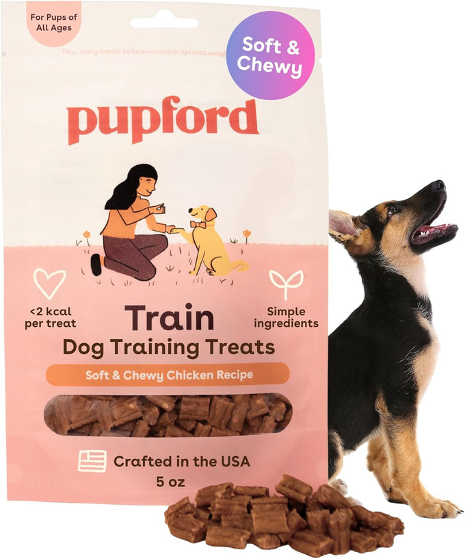 Pupford soft & chewy chicken training treats for dogs & puppies, 5oz, low-calorie, made in usa