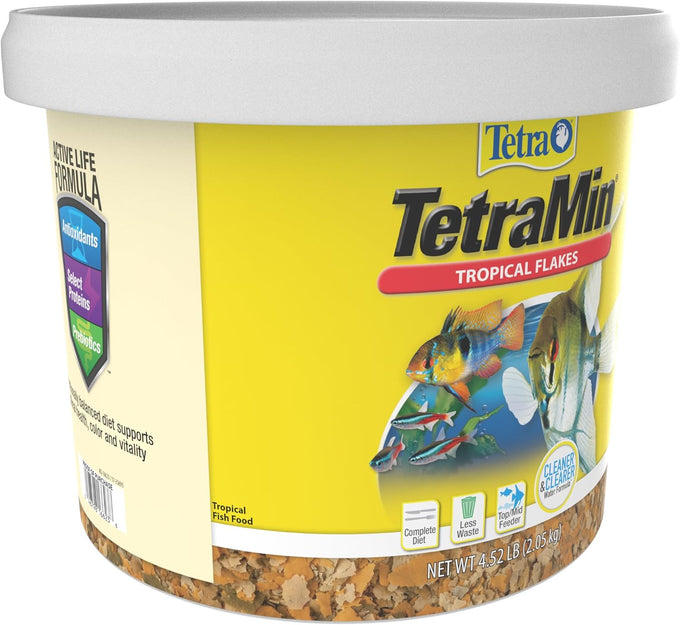 Tetra TetraMin Tropical Flakes 4.52 pounds, nutritionally balanced diet for tropical fish aquariums