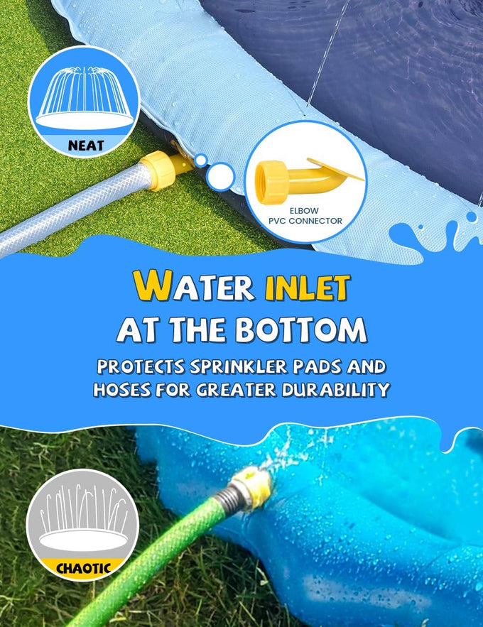 Vistop 67" Non-Slip Splash Pad for Kids and Dogs with Thickened Sprinkler Pool and Fun Fountain Play Mat