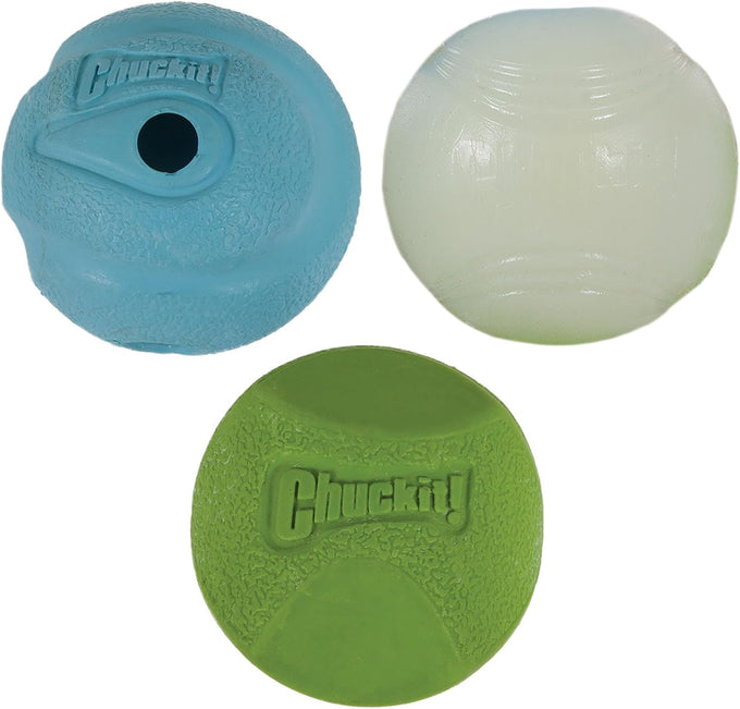 Chuckit! Interactive Dog Toys, High-Bounce Fetch Ball, Ultra and Rugged Balls, Size Medium, 2.5-inch Diameter, Set of 3
