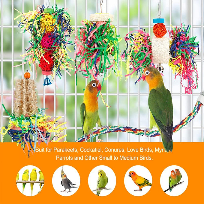 loofah bird shredding toy for parakeet conure cockatiel budgies lovebird parrotlet cage accessories