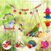 Colorful ladder hammock bird cage accessories for conures, parrots, parakeets, cockatiels, lovebirds, with hanging bell and chewing toys
