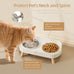 Elevated White Stainless Steel Cat Bowl Set for Indoor Cats with Whisker Fatigue Reduction and Dishwasher Safe -