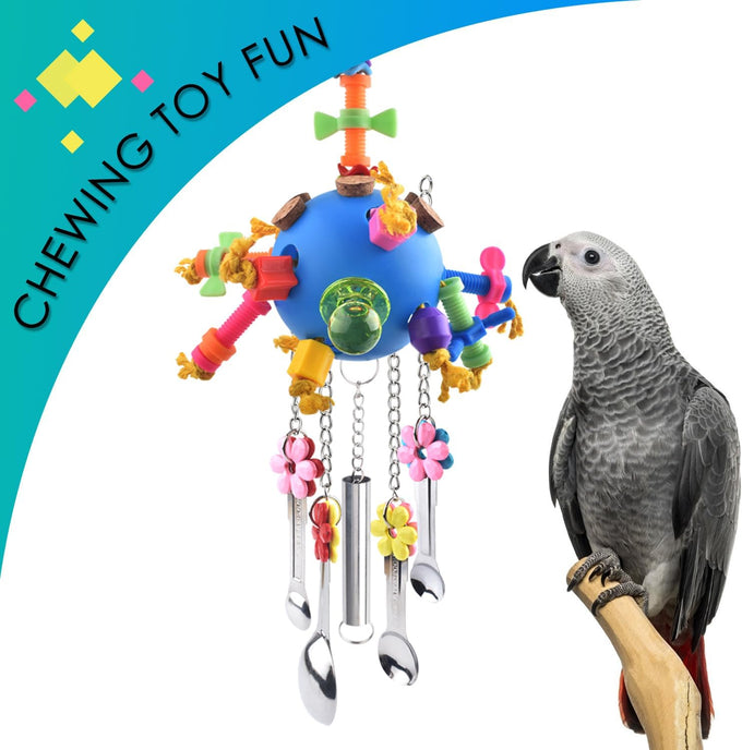 KATUMO colorful acrylic stick toys parrot pull spoons bird chew toys for Amazon and African Grey parrots