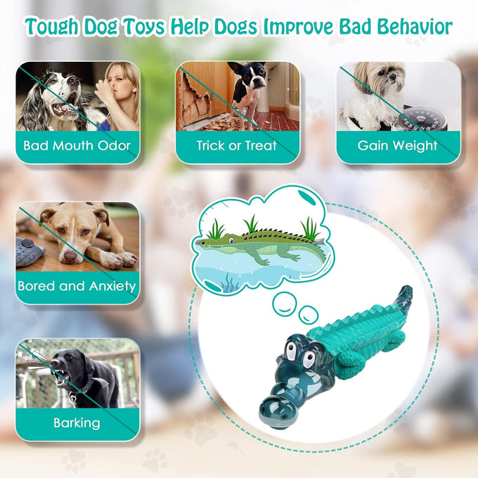 Jeefome Milk Flavored Alligator Dog Toys for Aggressive Chewers, 20-100lbs, Large & Medium Breed Dogs