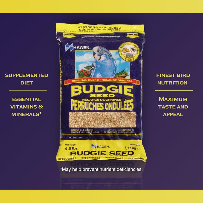 Hagen White Millet Bird Seed Premium Blend Nutritionally Balanced Vitamins Minerals Dust-Free 6 lb Bag for Budgies