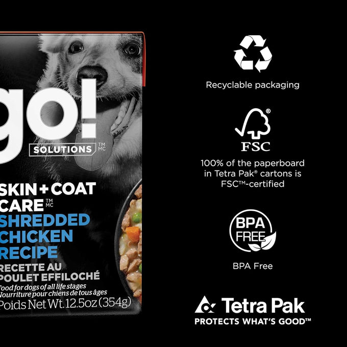 Go! Solutions Skin + Coat Care Wet Dog Food, Chicken with Grains