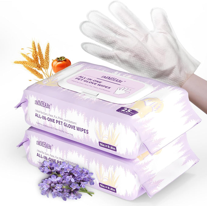 IMMHABI 400 PCS Hypoallergenic Lavender Pet Wipes for Dogs