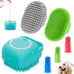 comotech 6pcs dog bath brush and toothbrush set | adjustable handle for short and long haired dogs and cats | blue