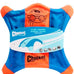 Chuckit! medium flying squirrel fetch dog toy - 9.5-inch diameter - water floating polyester canvas - orange and blue