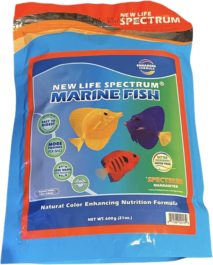 New Life Spectrum Naturox Series Marine Fish 600g 1mm Sinking Pellets USA Made