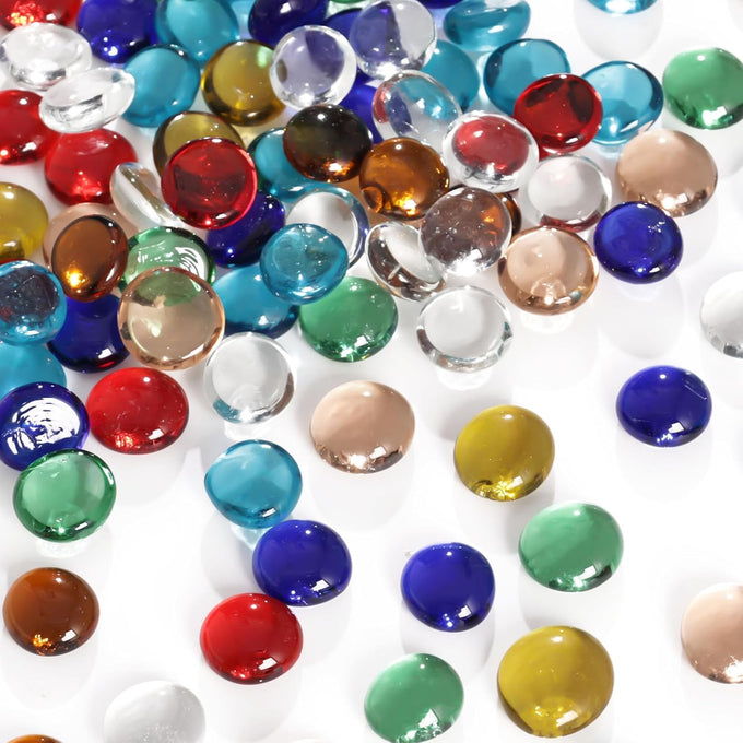 Futureplusx 1LB blue mixed gemstone vase fillers beads decorative glass pebbles for aquarium decor