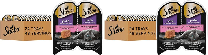 sheba perfect portions wet cat food pate tender beef entree 2.6 oz twin-pack trays, cat food wet recipe, 24 count